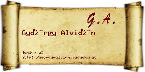 György Alvián névjegykártya